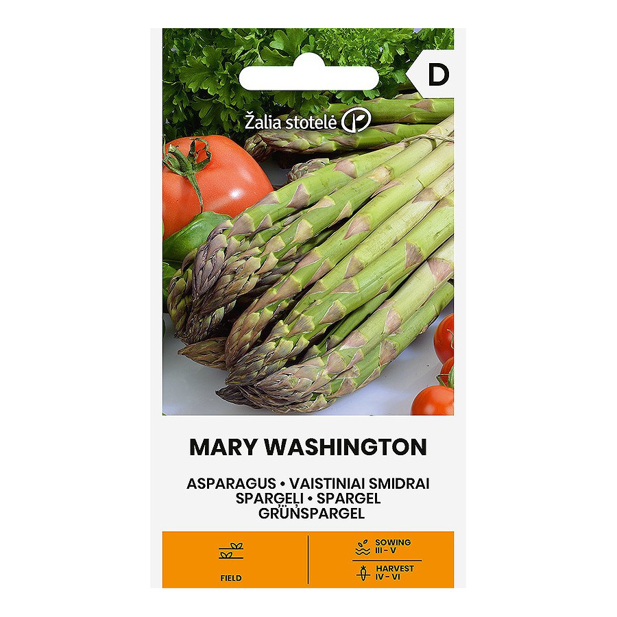 Sparģeļi MARY WASHINGTON, sparģeļi, sparģeļu sēklas