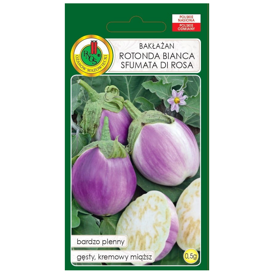 Baklažāni ROTONDA BIANCA SFUMATA DI ROSA, Baklažānu sēklas, Baklažāni, Nopirkt baklažānus