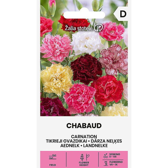 Neļķes dārza Chabaud Mix, neļķes, neļķu sēklas, puķu sēklas, sēklas internetā, sēklu internetveikals, sēklu internetveikali