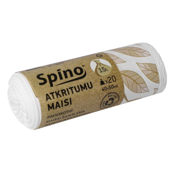Atkritumu maisi SPINO 15L balti 20gb