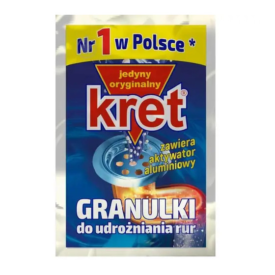 Kret granulas cauruļu tīrīšanai 40g, Kanalizācijas attīrītājs, Cauruļu tīrītājs