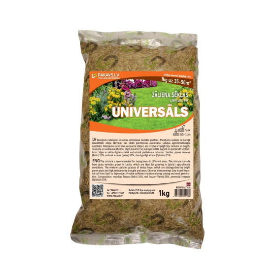Zāliena sēklu maisījums Universāls, 1 kg, Zāliena sēklas 1kg