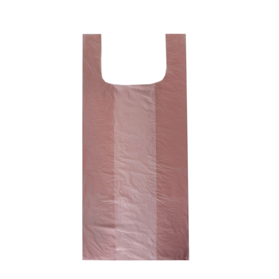 Maisiņi ar rokturiem, 21+12x50cm, 13µm, brūni, HDPE, rullī 240gb