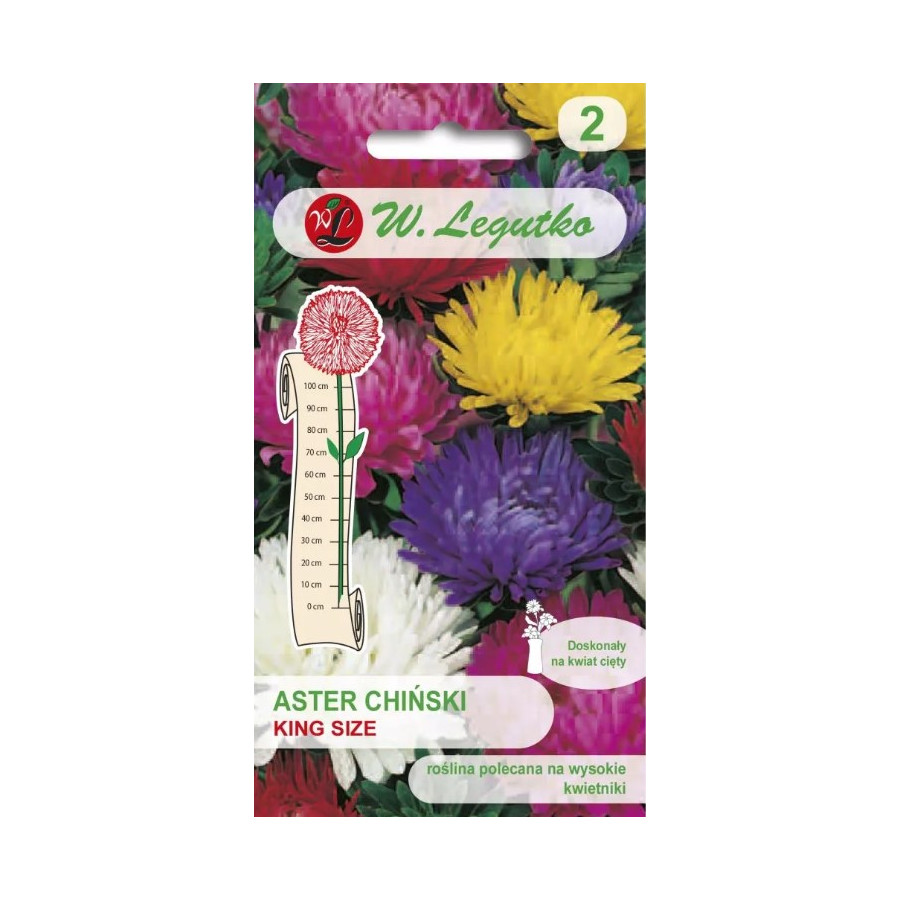 Asteres ķīnas peoniju King Size mixture, Asteres, Asteru sēklas