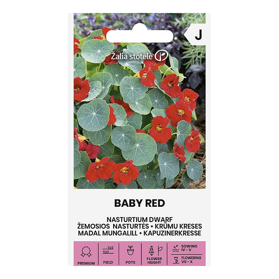 Kreses krūmu BABY RED, kreses, puķu sēklas