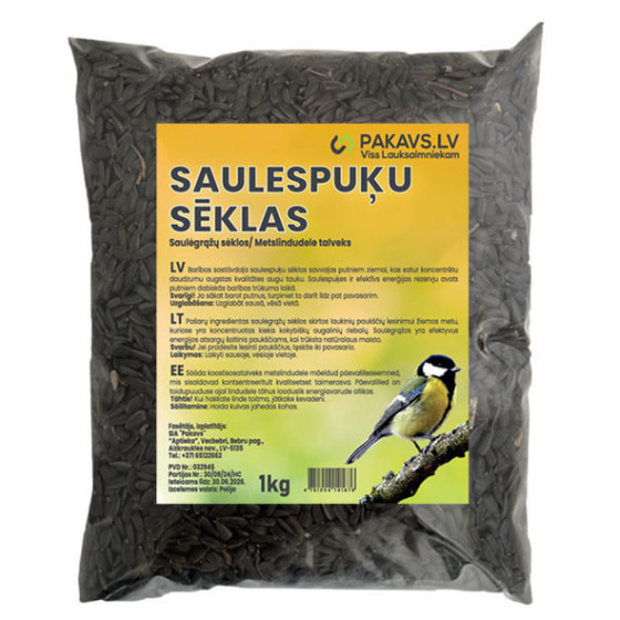 Saulespuķu sēklas, Putnu barība, Savvaļas putnu barība, Putnu barība ziemā