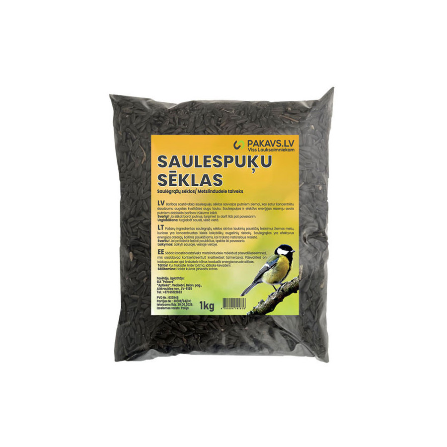 Saulespuķu sēklas, Putnu barība, Savvaļas putnu barība, Putnu barība ziemā