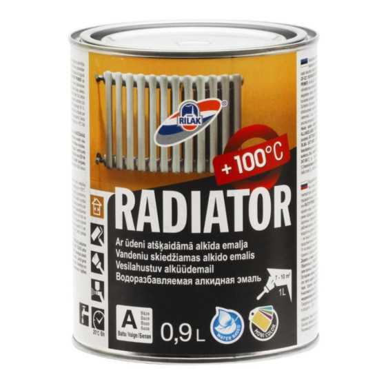 Emalija RADIATOR p/m A-bāze(0.9l), Radiatoru krāsa
