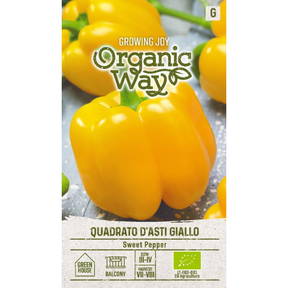 Paprika Quadrato D'asti Giallo, Paprikas sēklas, Dzeltenā paprika