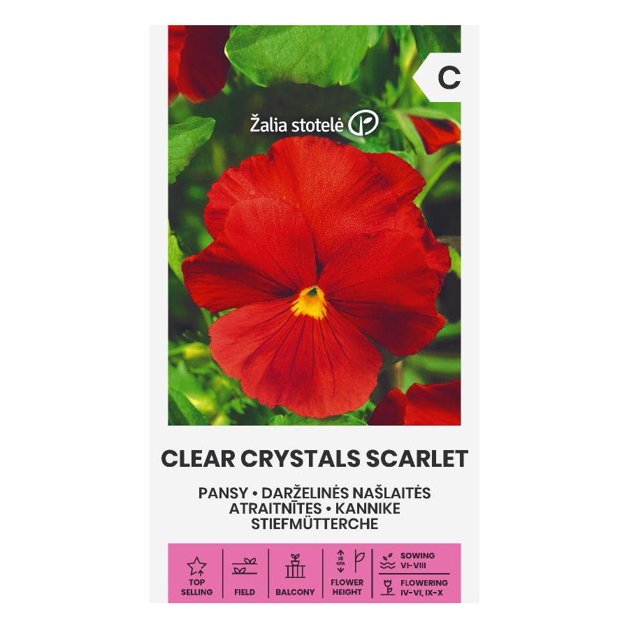 Atraitnītes CLEAR CRYSTALS SCARLET