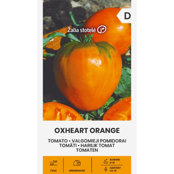 Tomāti OXHEART ORANGE, Tomātu sēklas Oxheart Orange
