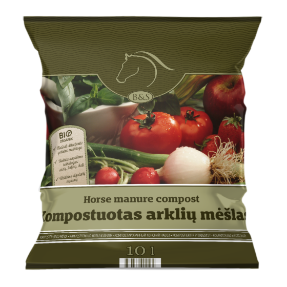 Organisks zirgu mēslu komposts 10L