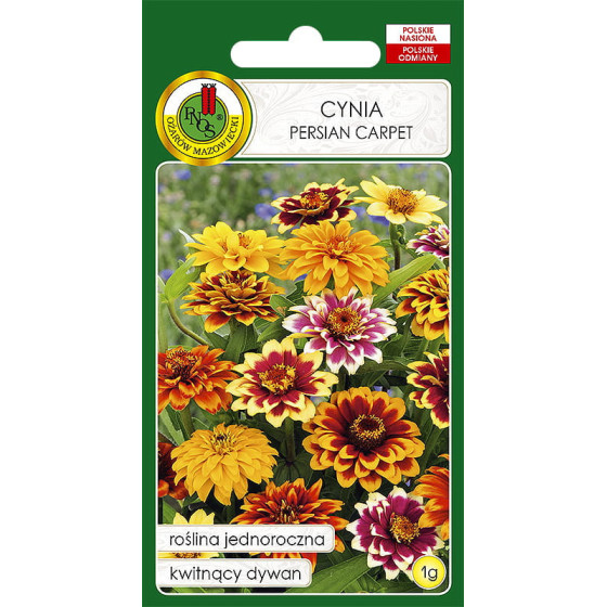 Cinnijas šaurlapu Persian Carpet, Šaurlapu cinnijas, Cinniju sēklas, Zinnia angustifolia