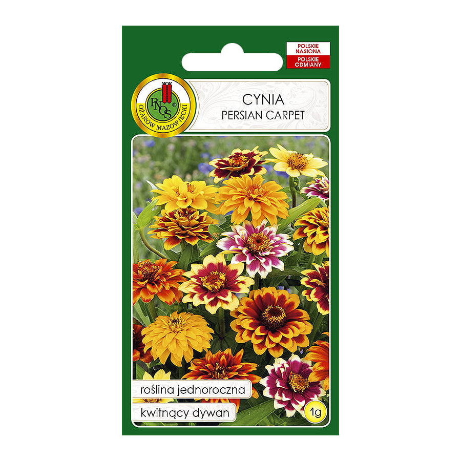 Cinnijas šaurlapu Persian Carpet, Šaurlapu cinnijas, Cinniju sēklas, Zinnia angustifolia
