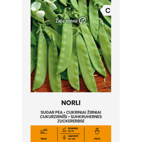 Zirņi NORLI, Zirņu sēklas Norli, Cukurzinīši, Cukurzirņu sēklas