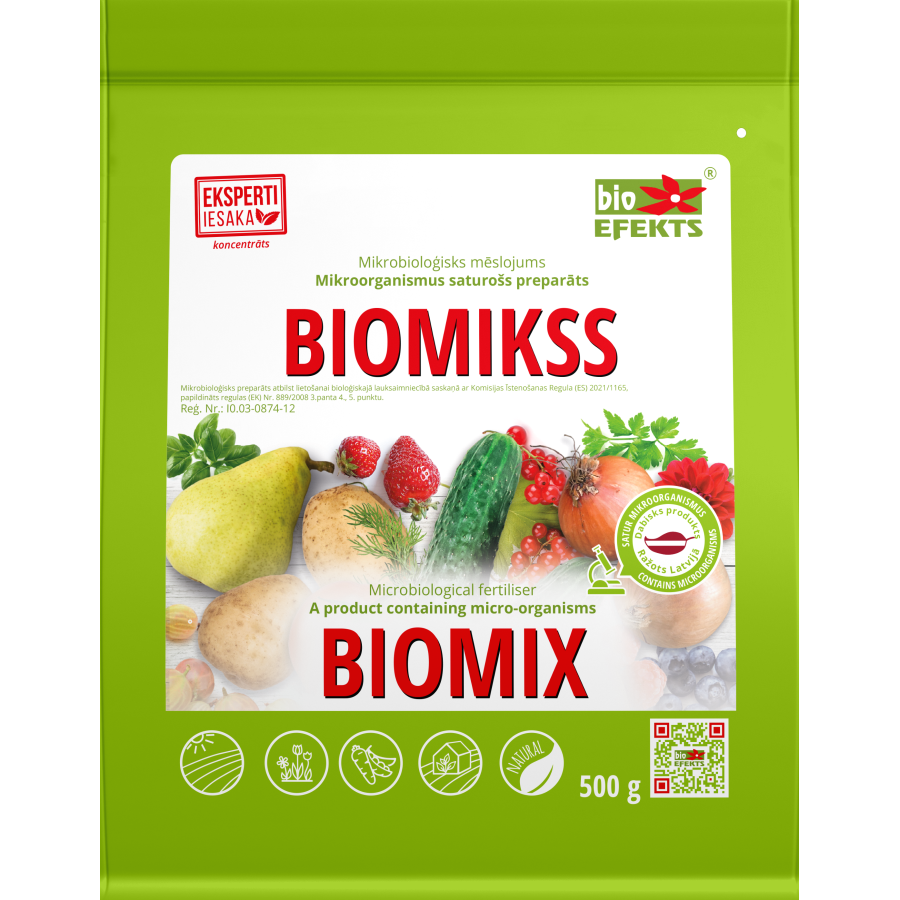 Biomiks, mikroorganismus saturošs līdzeklis, koncentrāts, Bioefekts produkcija
