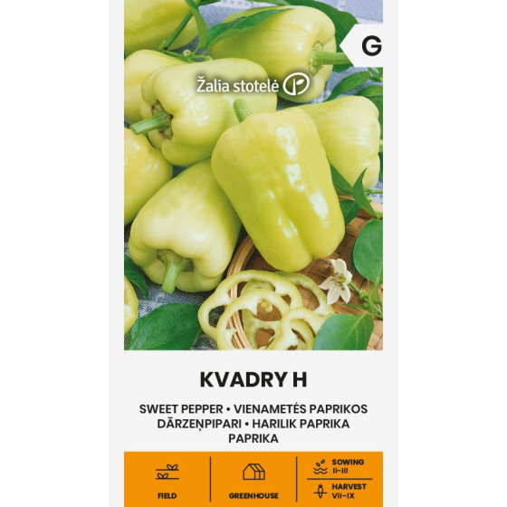 Paprika KVADRY H, paprika, paprikas sēklas